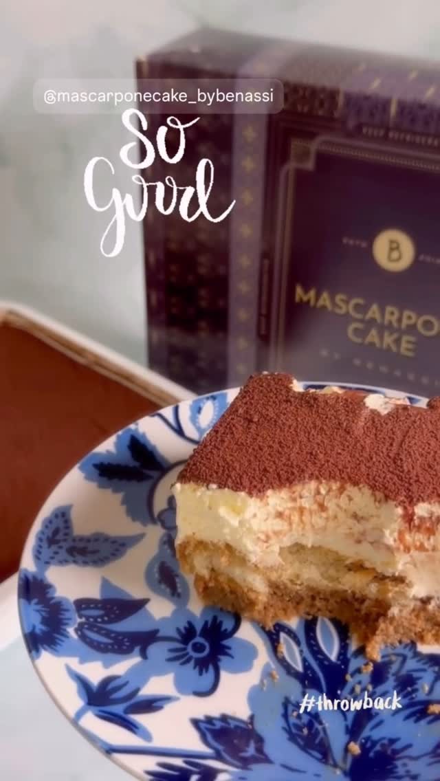 Mascarpone Cake slice with branded box